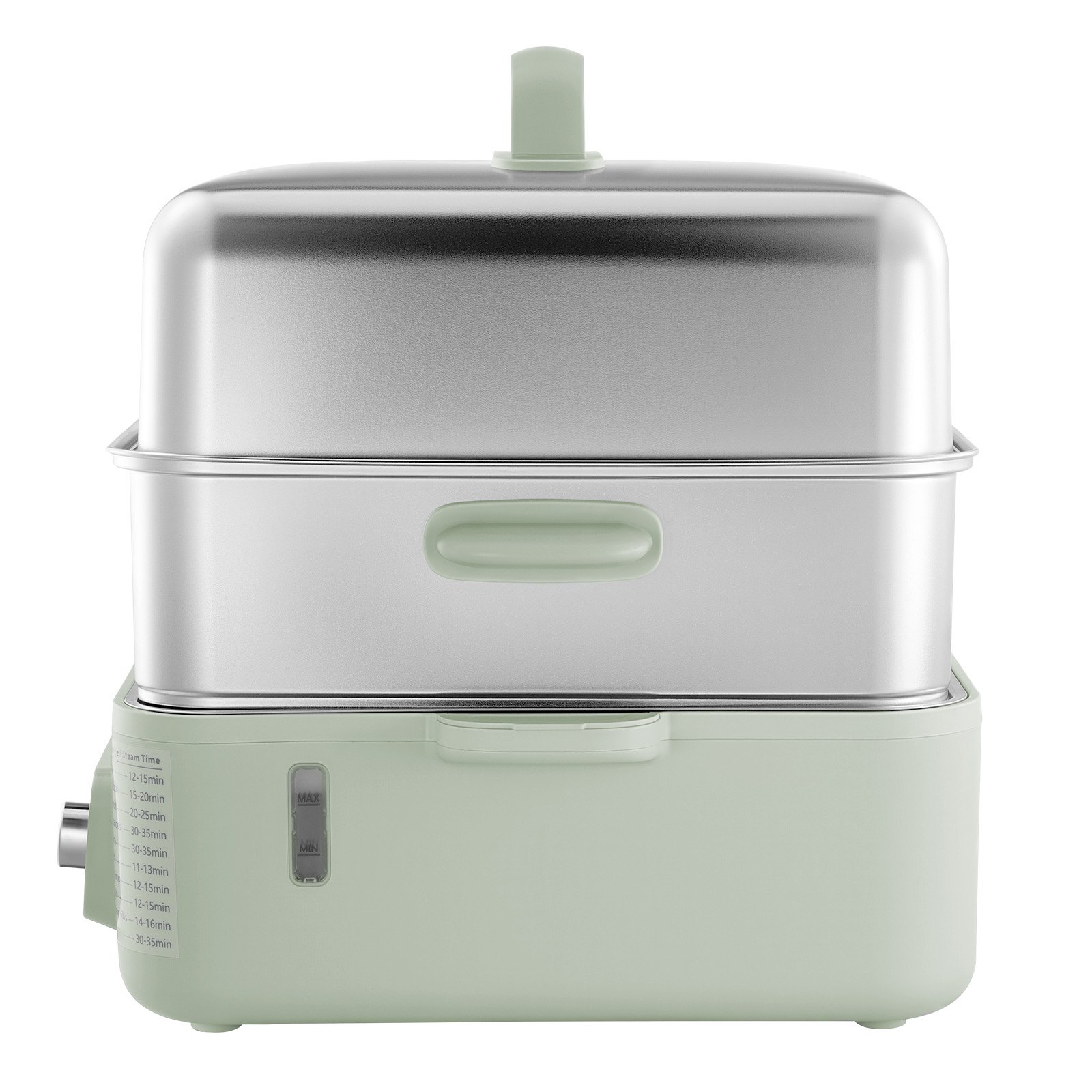 VEVOR Vaporera Eléctrica con Cesta de Acero Inoxidable de 2 Niveles 13 L, Con Bandejas de Vapor y Bandeja Recolectora de Agua, 9 Programas Preestablecidos, Mantener Caliente, Para Verduras, Mariscos