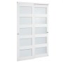 VEVOR Puerta Corrediza de Armario, para Huecos de 1219 x 2032 mm, Puerta Doble de 5 Paneles de Vidrio Esmerilado con Kit de Herrajes, Madera Maciza y MDF, Superficie de PVC Impermeable, Blanco