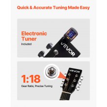VEVOR Guitarra Acústica Redondeada de 914,4 mm y 6 Cuerdas para Principiantes