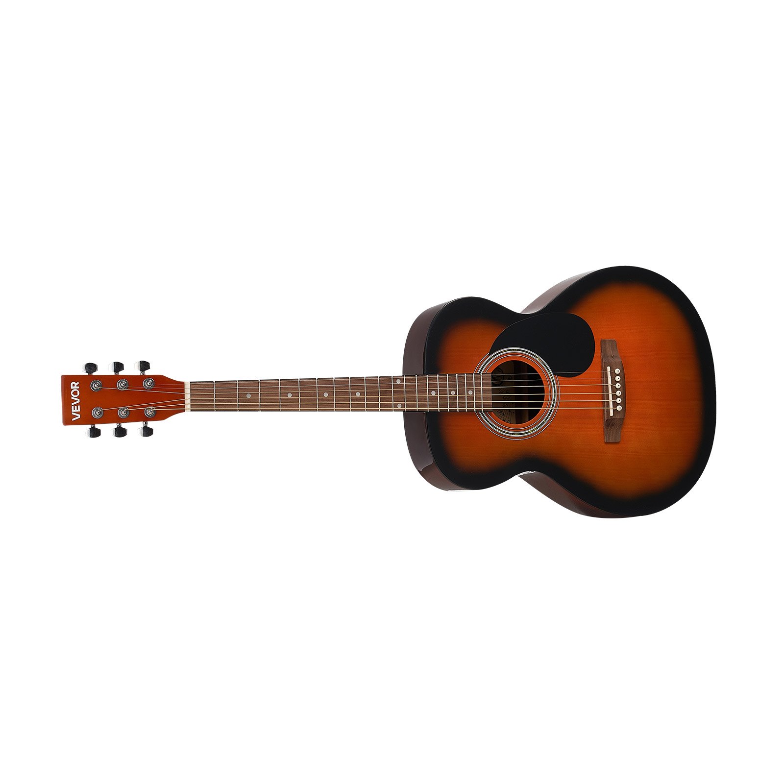 VEVOR Dreadnought Acoustic Guitar, 1016 mm, 6-String Sunburst Solid Top Guitar, Beginner Bundle with Gig Bag, Tuner, Strap, Steel Strings, Picks, Capo, Rosewood Fingerboard, for Adults Skilled Players