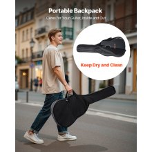 VEVOR Guitarra Acústica Redondeada 1041,4 mm y 6 Cuerdas para Músicos, Negro