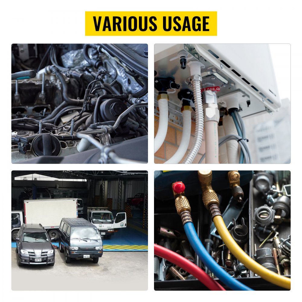 VEVOR Manually Operated AC Hose Crimping Tool Hydra-Krimp 71550 Manual AC Hose Crimping Kit Air Conditioning Repair Handheld AC Hose Crimping Tool with 4 Dies