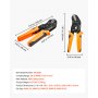 VEVOR Crimpadora Terminales Eléctricos 0,25-4 mm², Alicates de Crimpado de Trinquete para Terminales de Cables Eléctricos, con Presión Ajustable y Liberación Rápida, Marcas Métrica y del Sistema AWG