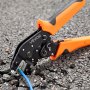 VEVOR Crimpadora Terminales Eléctricos 0,25-4 mm², Alicates de Crimpado de Trinquete para Terminales de Cables Eléctricos, con Presión Ajustable y Liberación Rápida, Marcas Métrica y del Sistema AWG