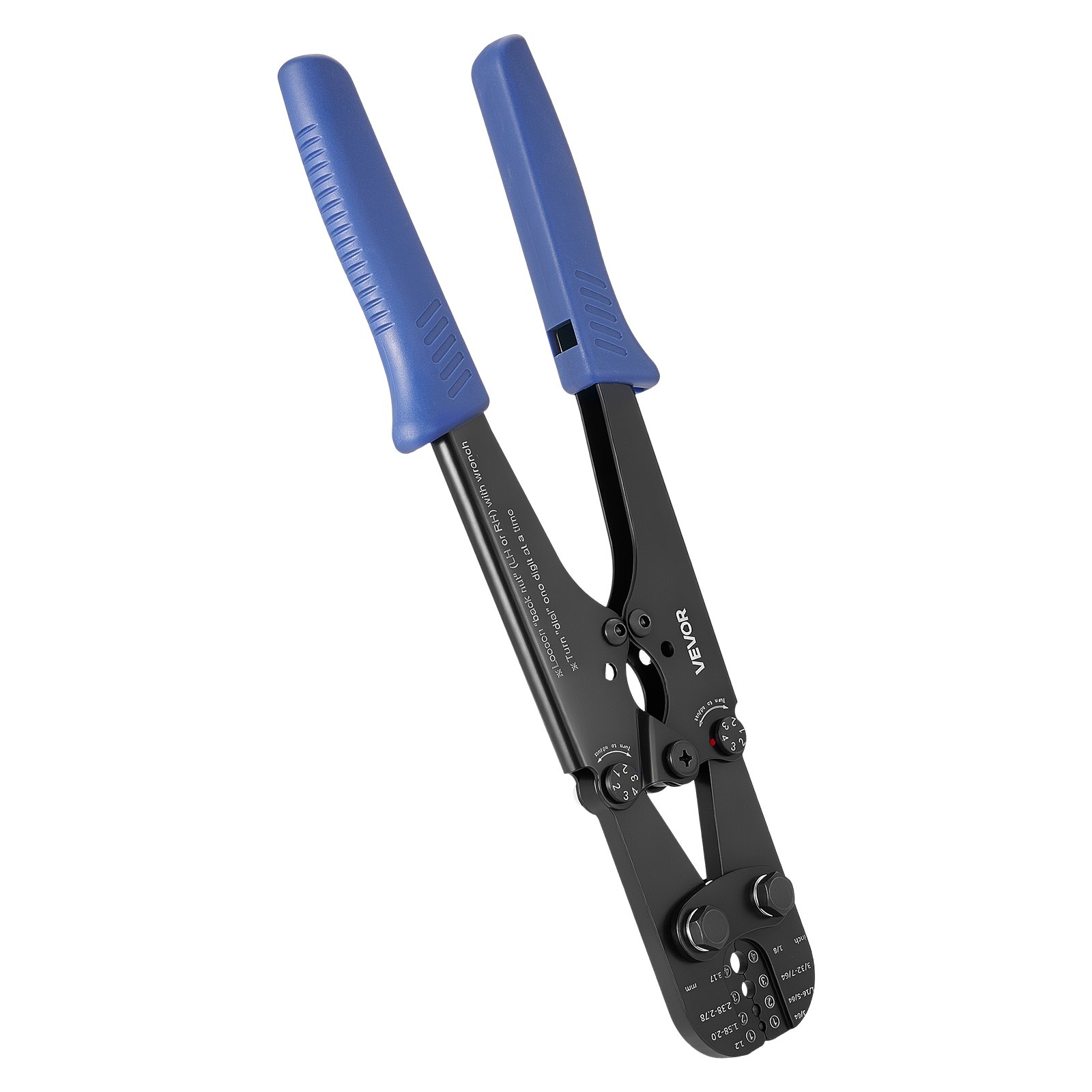 VEVOR Herramienta de Crimpado, Crimpadora Manual para Cables de Acero 1,2-3,17 mm, Marcas de Sistema Métrico e Imperial, Presión Ajustable, Compatible con Manguitos de Doble Bucle y de Cobre Cocido