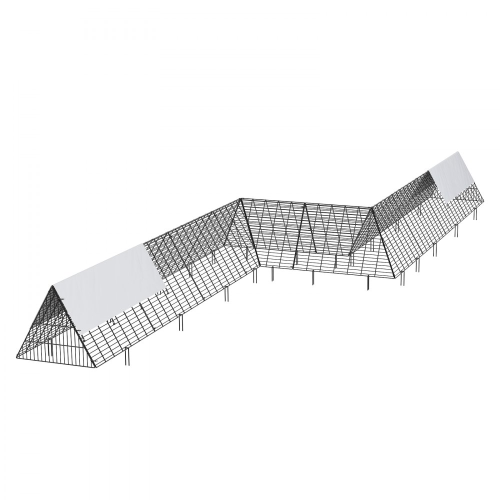 VEVOR Chicken Tunnel, 729 x 200 x 61.5 cm Chicken Coop for the Yard, Portable Outdoor Run with Corner Frame, 2 Sets, Suitable for Chickens, Ducks, Rabbits
