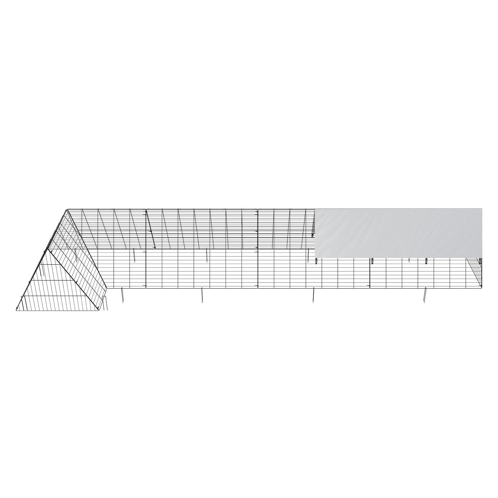 VEVOR Túneles para Pollos, 400 x 100 x 61,5 cm, Túneles para Pollos para Patio Túneles para Pollos Portátiles para Exteriores con Marcos de Esquina, Gallinero, Adecuado para Pollos, Patos, Conejos