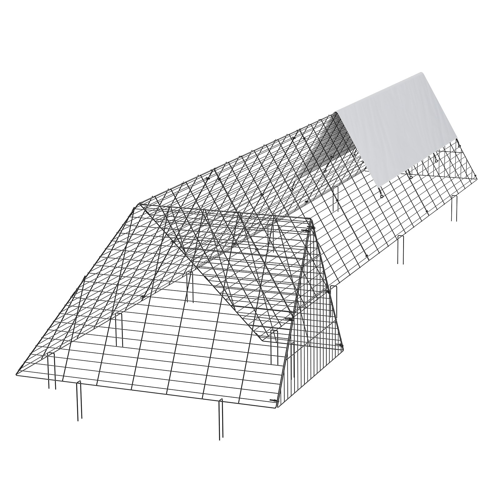 VEVOR Túneles para Pollos, 400 x 100 x 61,5 cm, Túneles para Pollos para Patio Túneles para Pollos Portátiles para Exteriores con Marcos de Esquina, Gallinero, Adecuado para Pollos, Patos, Conejos