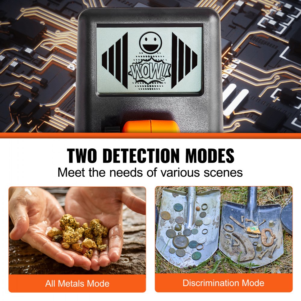 VEVOR Detector de Metales para Niños 15,2 cm Ajustable Detector de Metales Profesional Resistente al Agua Bobina de Búsqueda IP68 Pantalla LCD Chip DSP Avanzado Ligero para Búsqueda de Monedas de Oro