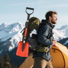 VEVOR Pala de Nieve de Aleación Plegable de Aluminio, Pala Quitanieves Ancho de 22 cm Largo de 91 a 102 cm, con Empuñadura en D de PP, Portátil y Ligera, para Quitar Nieve de Entrada de Vehículos