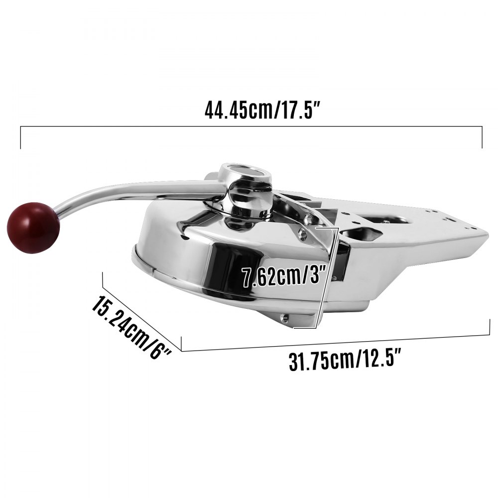 VEVOR Palanca de Control del Acelerador del Barco 44,45 x 15,24 x 7,62 cm Control del Acelerador del Barco con Sola Palanca 2,75 kg Control de Barco de Montaje para Control del Engranaje de Acelerador