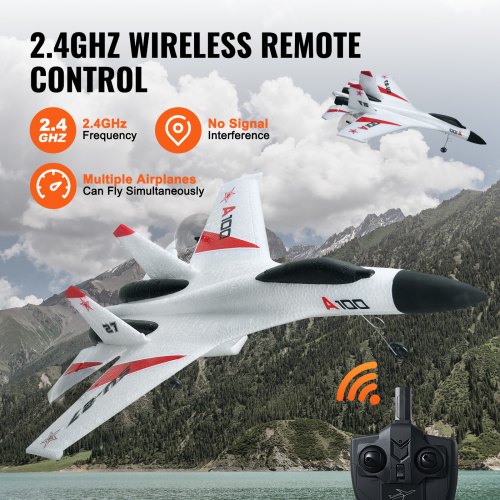 VEVOR Avión RC 4 Canales 2.4GHz Con Giroscopio De 6 Ejes – 2 Baterías Para 20 Min De Vuelo, Estable Y Fácil Para Principiantes, Adultos Y Niños