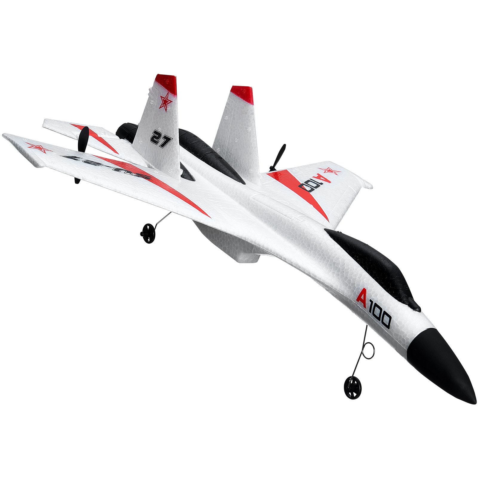 Avión RC VEVOR, avión de control remoto de 4 canales de 2,4 GHz con estabilizador giroscópico de 6 ejes, avión de combate listo para volar, juguete con 2 baterías, planeador RC fácil de volar para adultos, niños, principiantes y niños