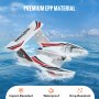 Avión RC VEVOR fabricado con material EPP de primera calidad, flotando en el agua con características impermeables y resistentes a los impactos.