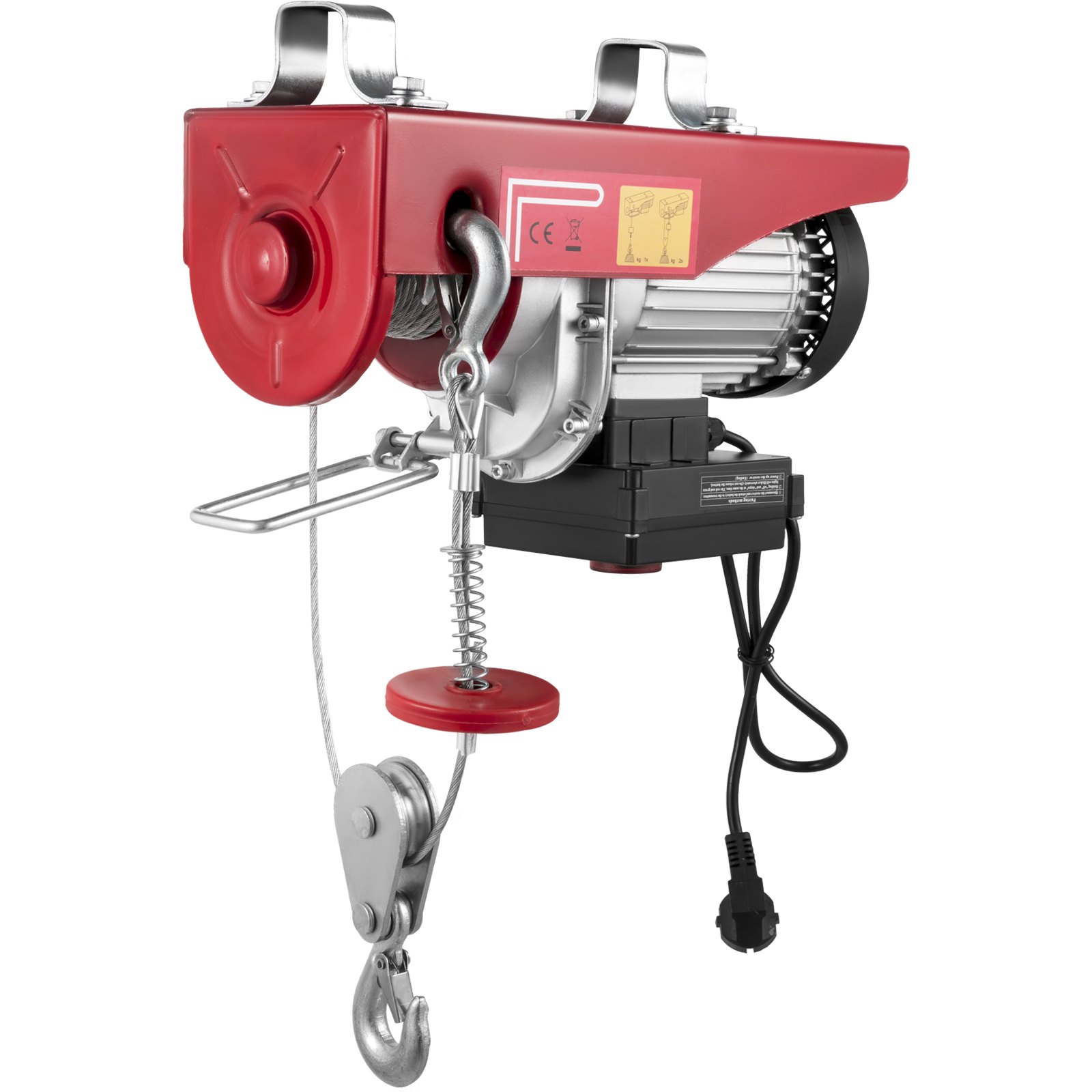 VEVOR Polipasto Eléctrico 220 V / 1150 W Capacidad de Carga 297 KG / 594 KG Cabrestante Eléctrico con Remoto Inalámbrico 12 m / min, 6 m / min Herramienta de Elevación para Talleres de Tienda Casera