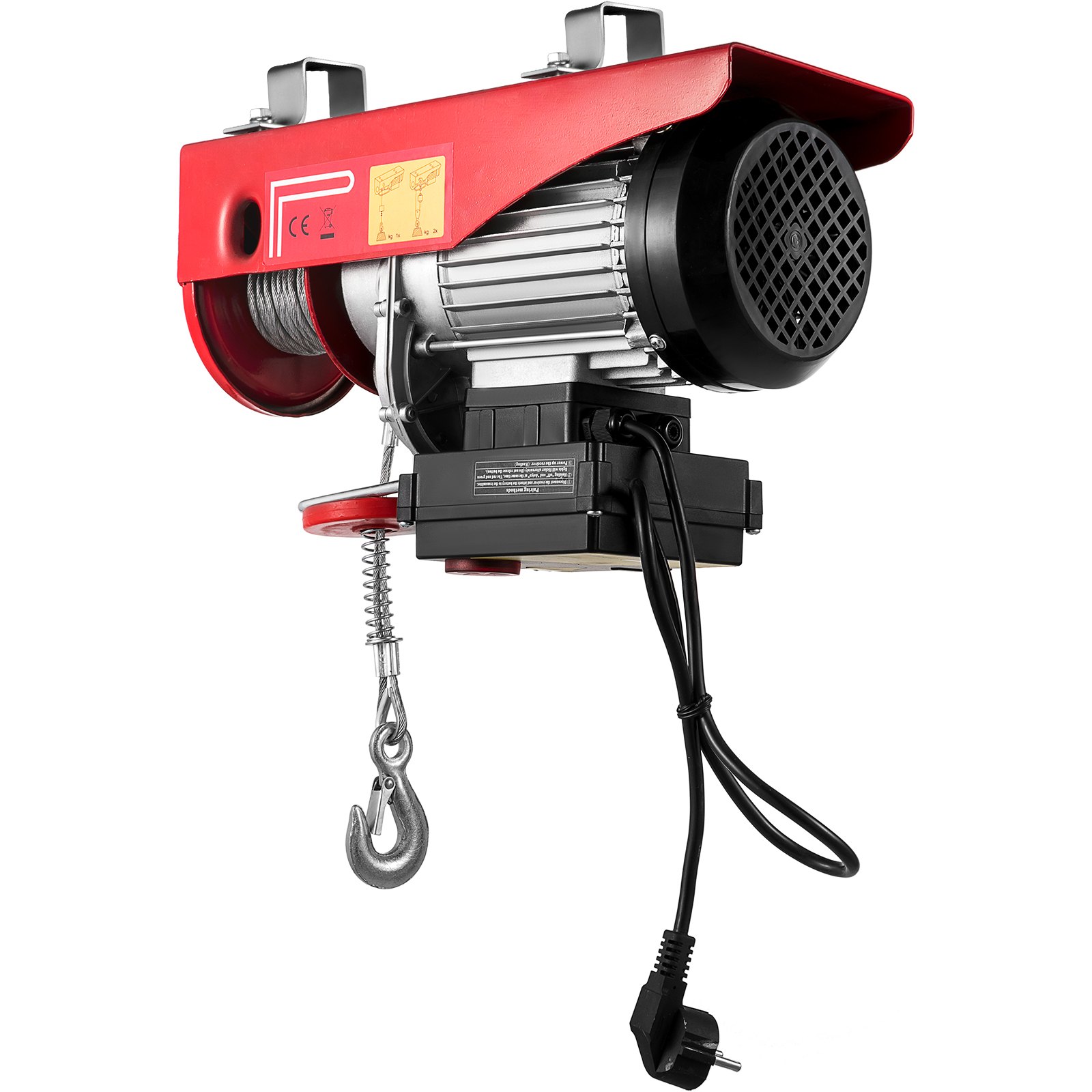 VEVOR Polipasto Eléctrico 220 V / 1150 W Capacidad de Carga 297 KG / 594 KG Cabrestante Eléctrico con Remoto Inalámbrico 12 m / min, 6 m / min Herramienta de Elevación para Talleres de Tienda Casera