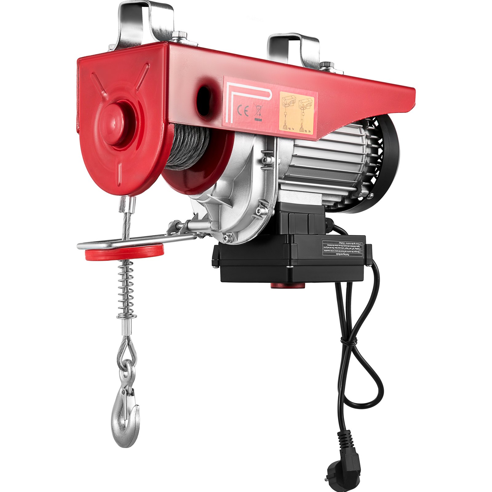 VEVOR Polipasto Eléctrico 220 V / 1150 W Capacidad de Carga 297 KG / 594 KG Cabrestante Eléctrico con Remoto Inalámbrico 12 m / min, 6 m / min Herramienta de Elevación para Talleres de Tienda Casera