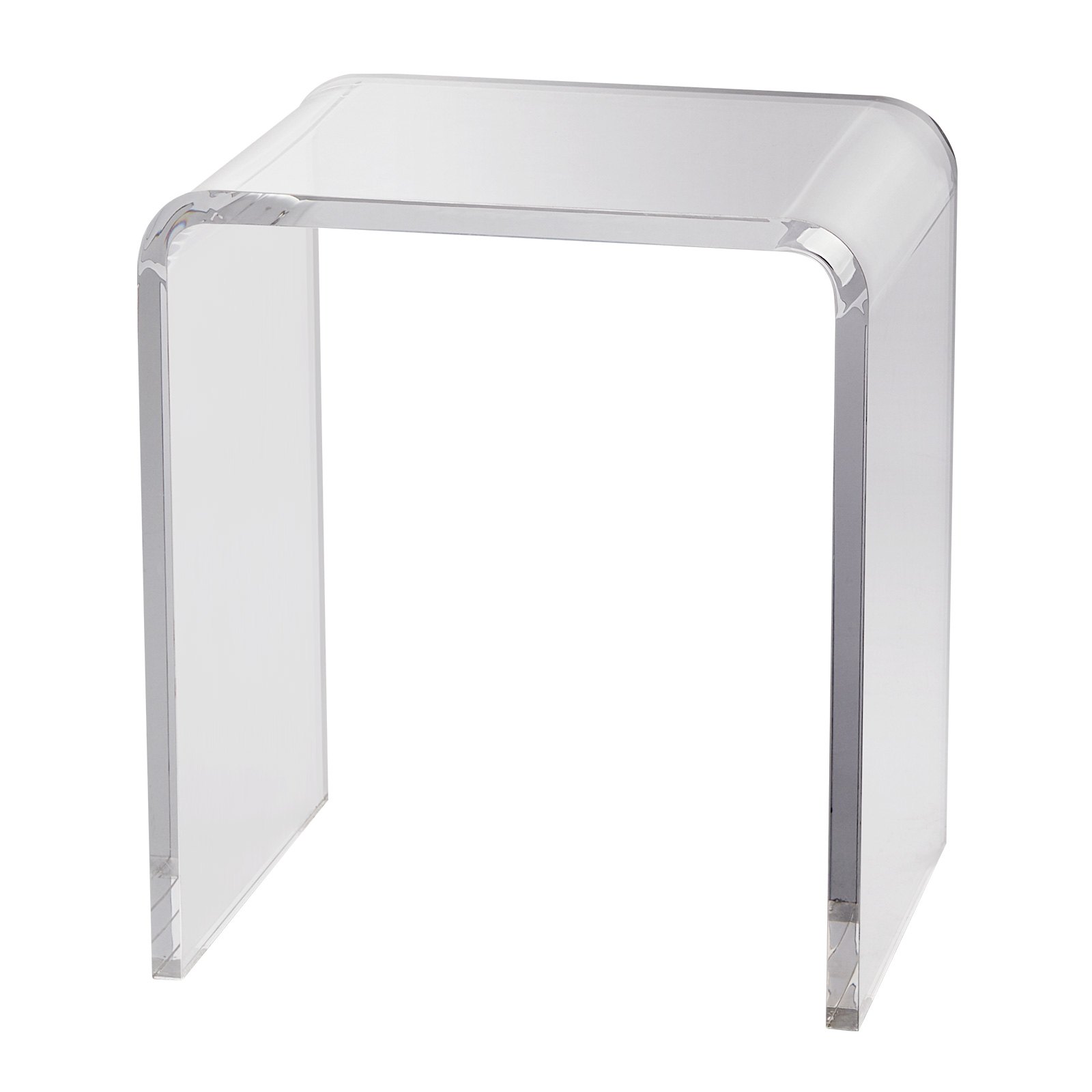 VEVOR Mesa Auxiliar en Forma de C 415x305x460 mm Mesa de Centro Auxiliar para Sofá de Acrílico Mesita de Noche Carga Máxima de 25 kg para Negocios al Alcance de Mano Salón Dormitorio, Transparente