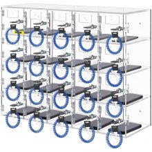 VEVOR Caja de casillero acrílico para teléfono celular, gabinete de almacenamiento con bolsillo para llaves, 20 ranuras, transparente
