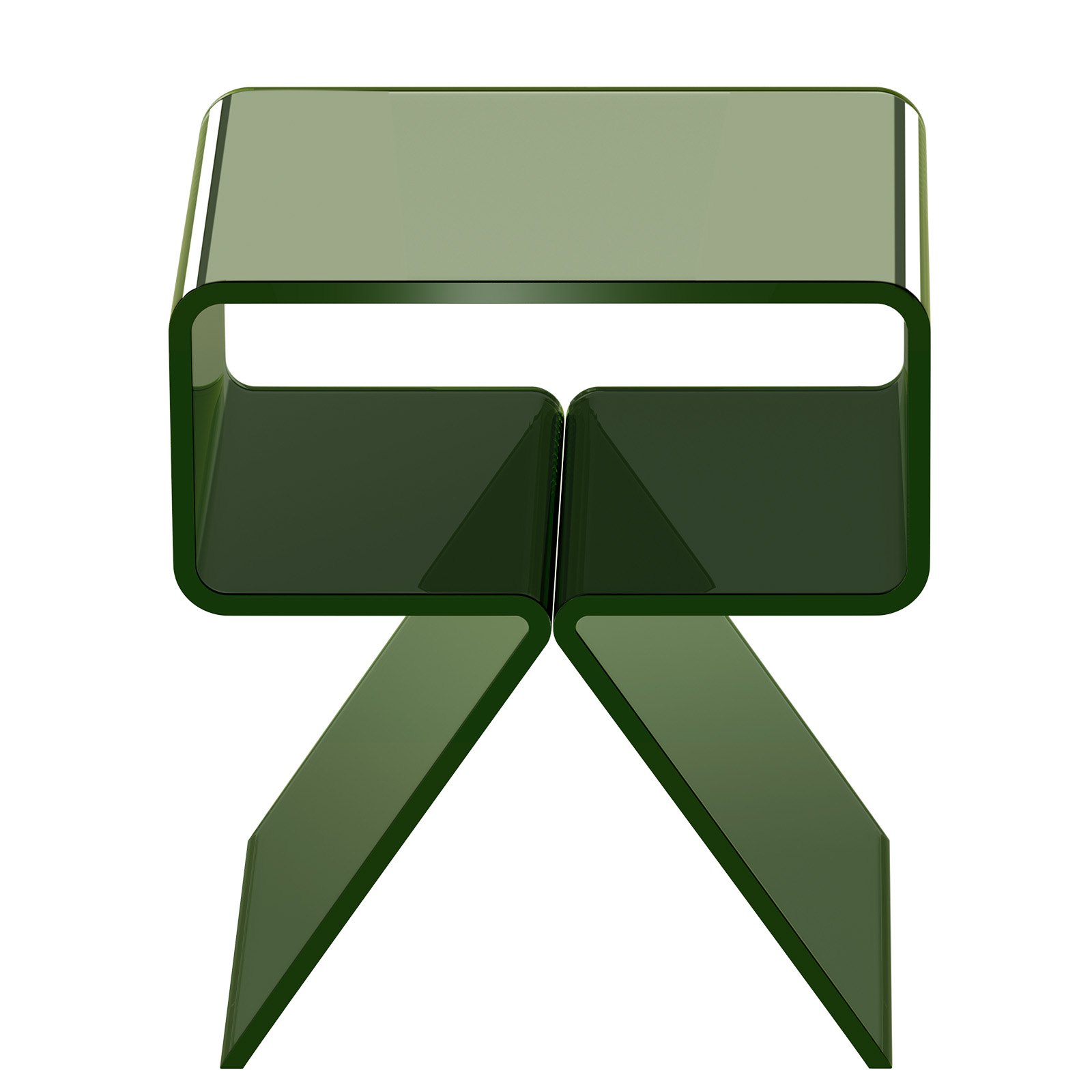 VEVOR Mesa Auxiliar de Acrílico 30 x 39,1 x 43 cm, Mesita de Noche con Estante Carga de 10 kg, Verde Transparente, Mesa de Centro Estable para Sala de Estar, Dormitorio, Salón, Decoración del Hogar