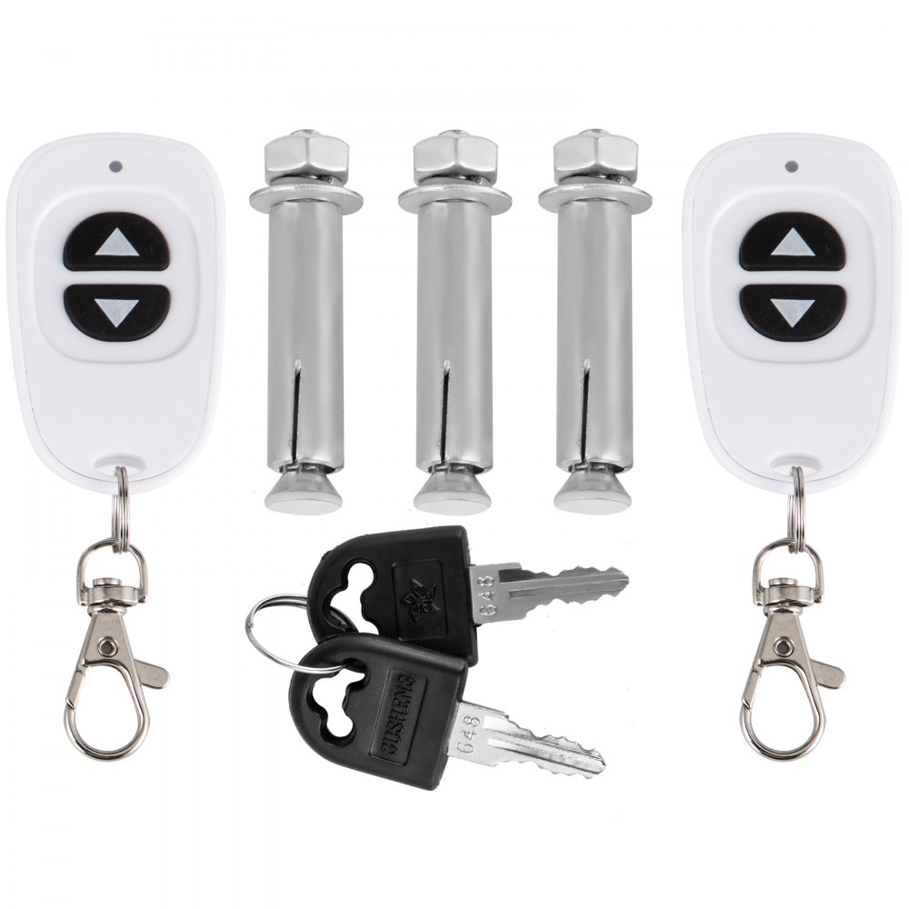 Mandos a distancia, pernos de anclaje y llaves para cerradura de estacionamiento automática VEVOR.