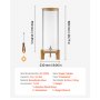 VEVOR Dispensador de Bebidas 13 L para Fiestas, Dispensador de Zumo de Cristal con Soporte de Madera y Grifo de Acero Inoxidable, Ideal para Té Helado, Limonada, Zumo y Agua, 205 x 205 x 637 mm
