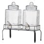 VEVOR Dispensador de Bebidas de 5,5 L para Fiestas, Vidrio, con Soporte de Metal, Grifo de Acero Inoxidable, Dispensadores de Agua, Té Helado, Limonada y Jugo para Fiestas, 370 x 170 x 500 mm
