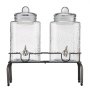 VEVOR Dispensador de Bebidas de 5,5 L para Fiestas, Vidrio, con Soporte de Metal, Grifo de Acero Inoxidable, Dispensadores de Agua, Té Helado, Limonada y Jugo para Fiestas, 370 x 170 x 500 mm
