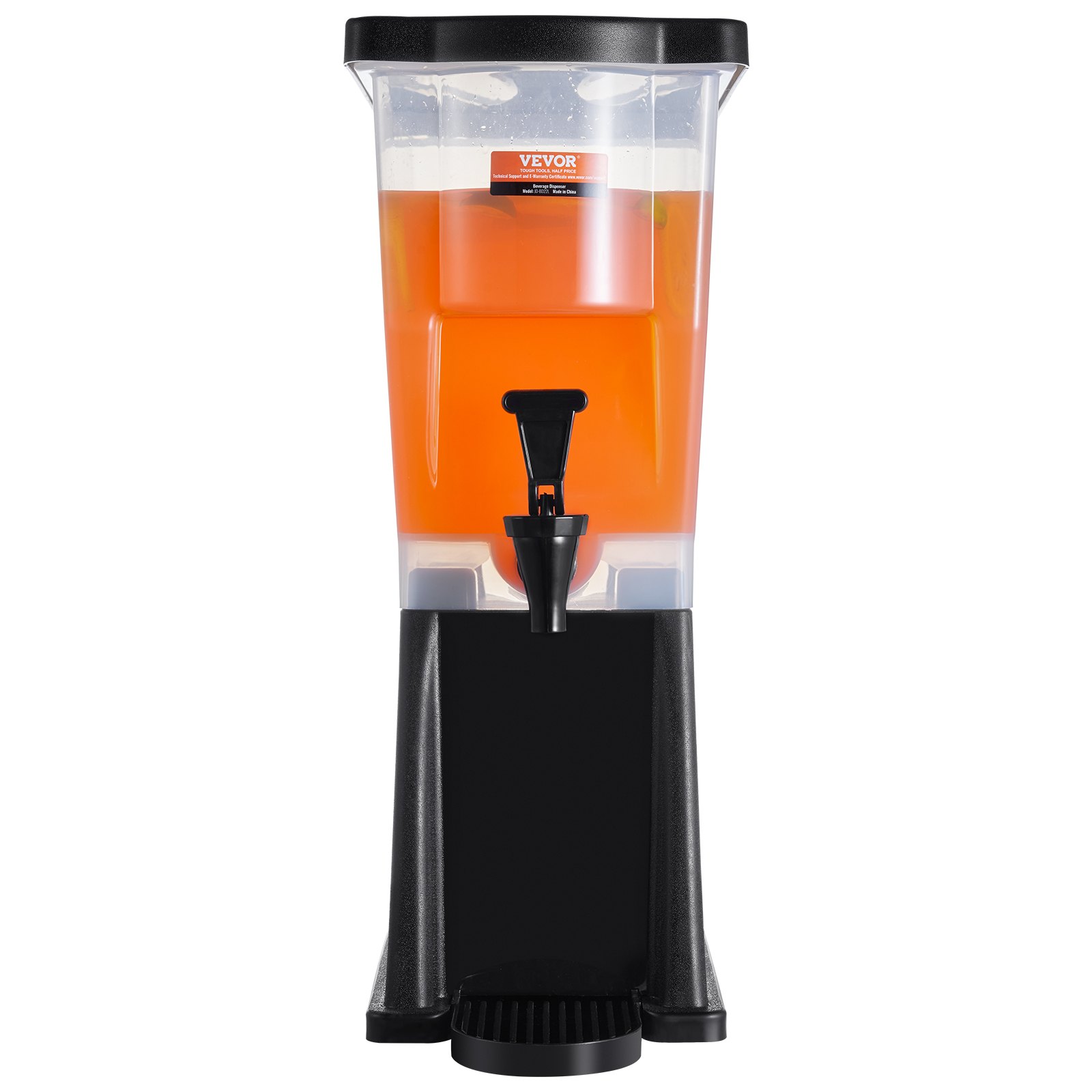 VEVOR Dispensador de Bebidas de 11 Litros para Fiestas, Dispensador de Jugo de Plástico con Tapa de Soporte, Dispensador de Agua de Jugo de Limonada de Té Helado, para Restaurantes, 450 x 204 x 530 mm