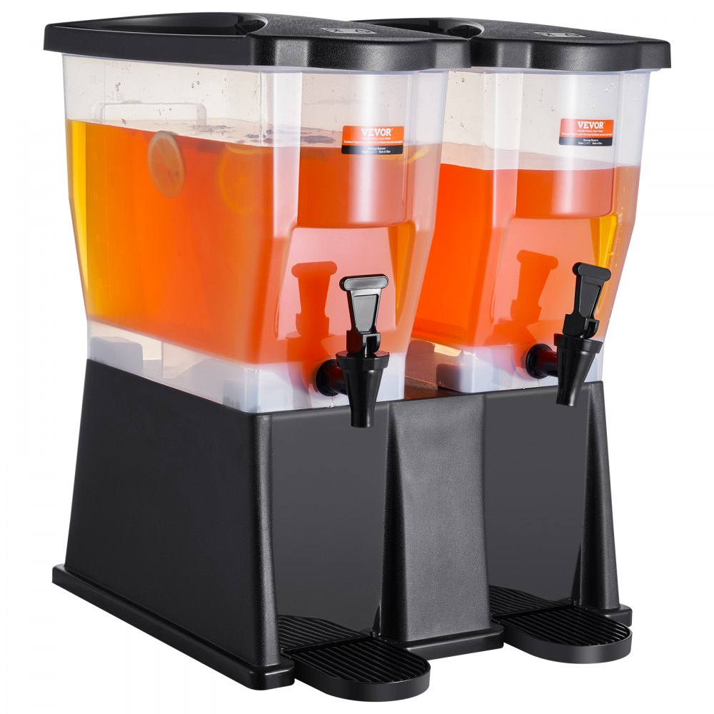 VEVOR Dispensador de Bebidas de 11 Litros para Fiestas, Dispensador de Jugo de Plástico con Tapa de Soporte, Dispensador de Agua de Jugo de Limonada de Té Helado, para Restaurantes, 450 x 415 x 530 mm
