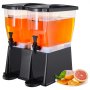 VEVOR Dispensador de Bebidas de 11 Litros para Fiestas, Dispensador de Jugo de Plástico con Tapa de Soporte, Dispensador de Agua de Jugo de Limonada de Té Helado, para Restaurantes, 450 x 415 x 530 mm