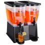 VEVOR Dispensador de Bebidas de 11 Litros para Fiestas, Dispensador de Jugo de Plástico con Tapa de Soporte, Dispensador de Agua de Jugo de Limonada de Té Helado, para Restaurantes, 450 x 415 x 530 mm