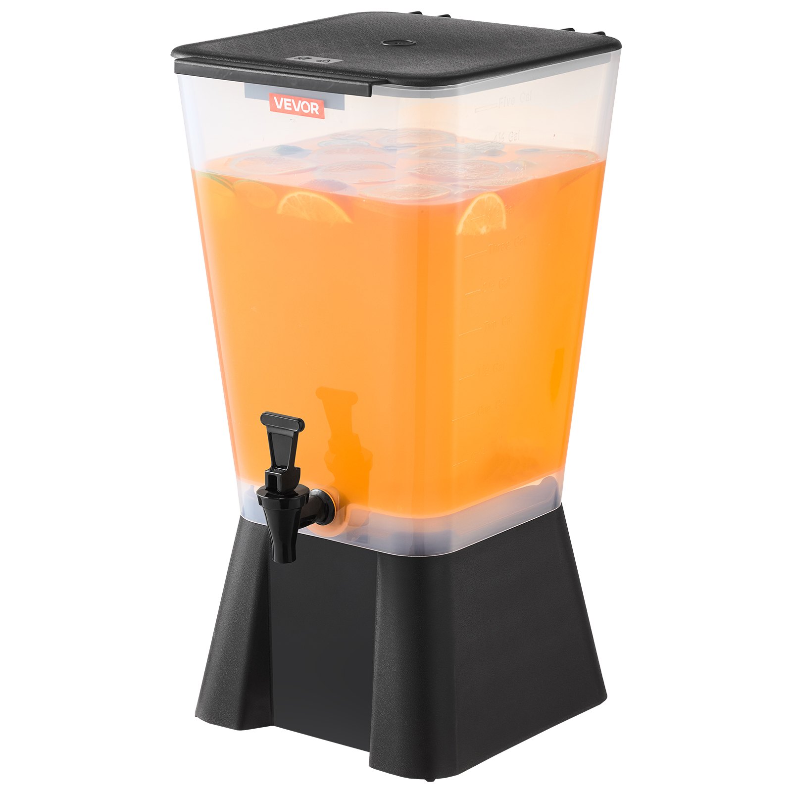 VEVOR Dispensador de Bebidas de 19 L para Fiestas, Dispensador de Zumo de Plástico con Grifo Antigoteo, para Té Helado, Limonada, Zumo, para Restaurantes, Hoteles y Fiestas, 350 x 280 x 570 mm