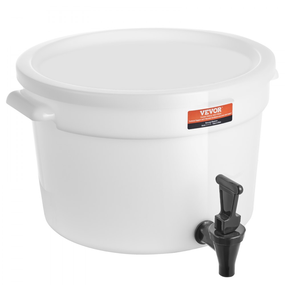 VEVOR Dispensador de Bebidas de 11 Litros para Fiestas, Dispensador de Jugo de Plástico con Espiga y Tapa, Dispensador de Agua de Jugo de Limonada de Té Helado, para Restaurantes, 350 x 350 x 210 mm