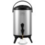 VEVOR Dispensador de Bebidas Aislado Dispensador de Agua Fría y Caliente No Eléctrico 7,6 L Almacenamiento de Alimentos de Acero Inoxidable Contenedor Aislado 4-6 H con Grifo Portátil para Camping