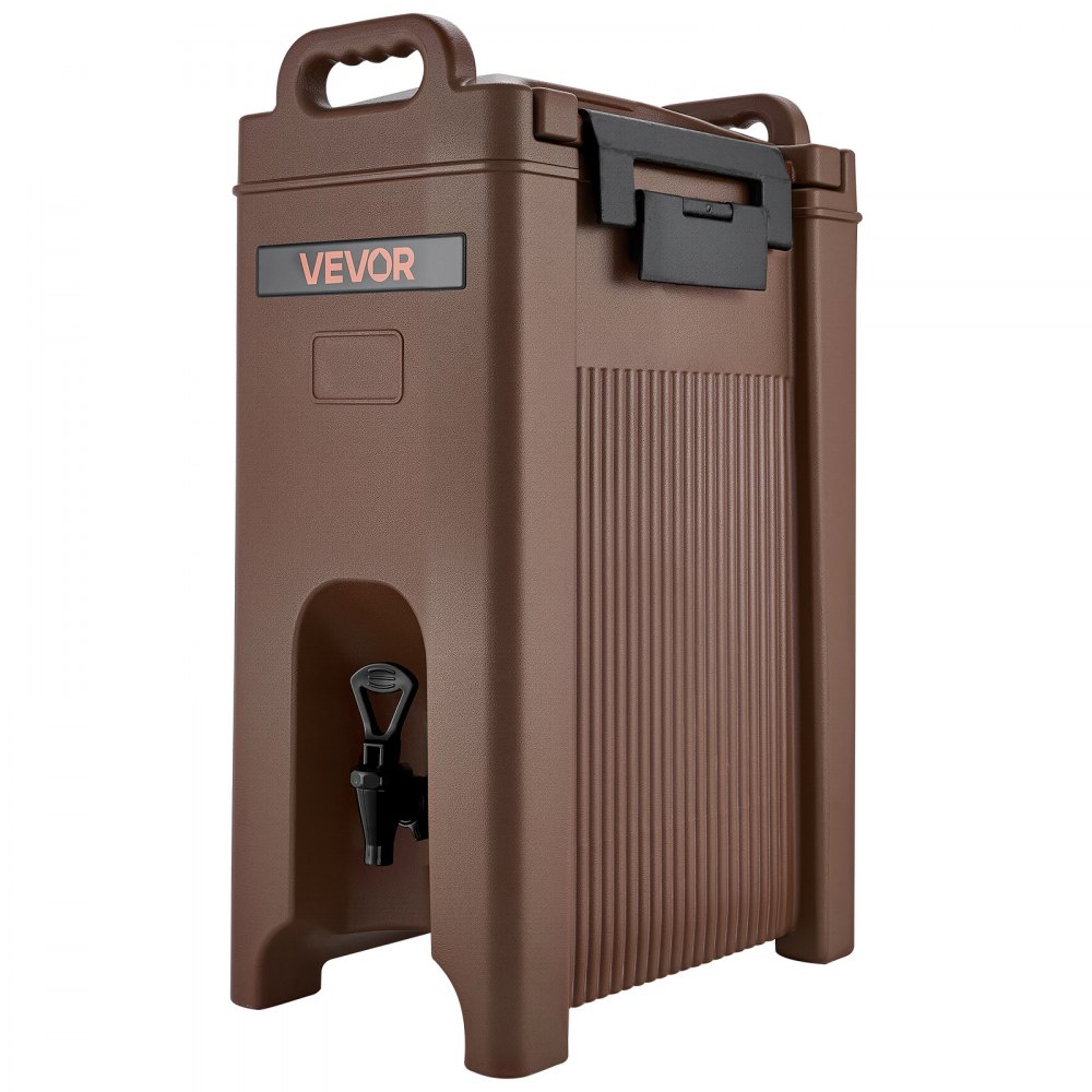 VEVOR Dispensador de Bebidas con Aislamiento, 19 L, con Grifo Antigoteo y Asa, Apto para Uso Alimentario, Ideal para Té, Café y Agua en Cafeterías y Restaurantes, Color Marrón, 425 x 257 x 655 mm