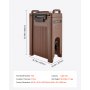 VEVOR Dispensador de Bebidas con Aislamiento, 19 L, con Grifo Antigoteo y Asa, Apto para Uso Alimentario, Ideal para Té, Café y Agua en Cafeterías y Restaurantes, Color Marrón, 425 x 257 x 655 mm