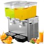 VEVOR Máquina de Dispensador de Bebida 24 L, Máquina de Bebidas Frío con Tanques 12 L * 2, Máquina de Dispensador de Jugo 150 W, Máquina de Bebidas Frías de Acero Inoxidable Temperatura 5-12℃