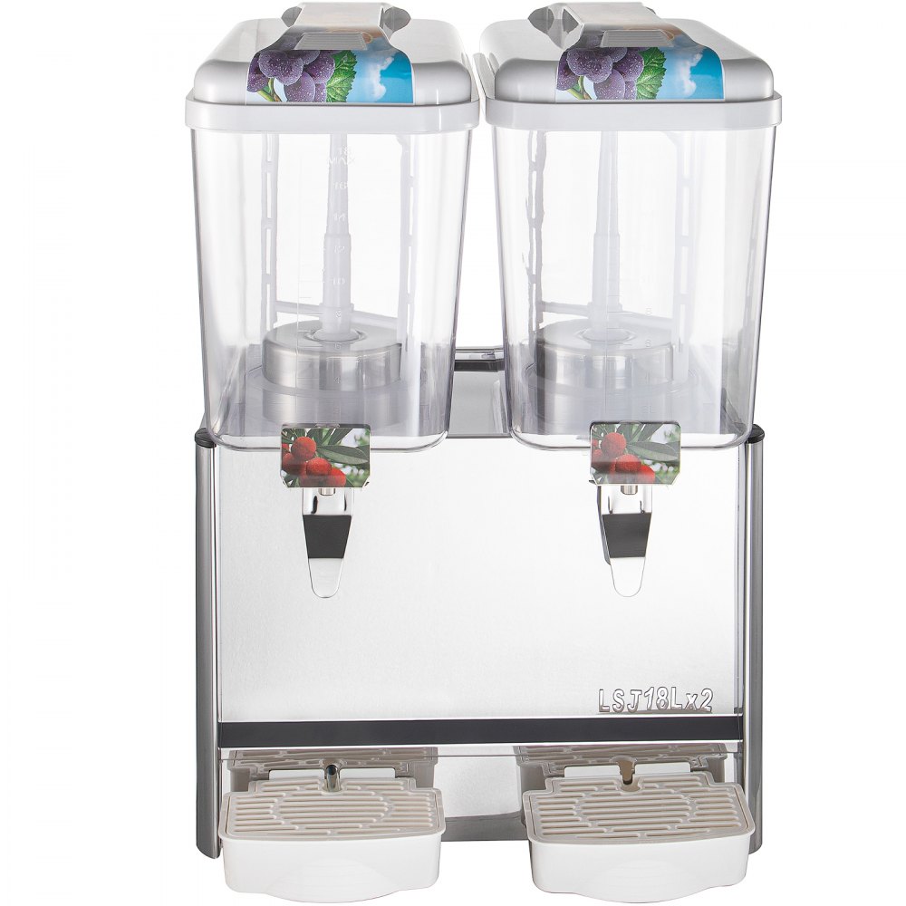 Dispensadores Comercial de Bebidas Fríos, de Acero Inoxidable, 18L x 2 Tanques