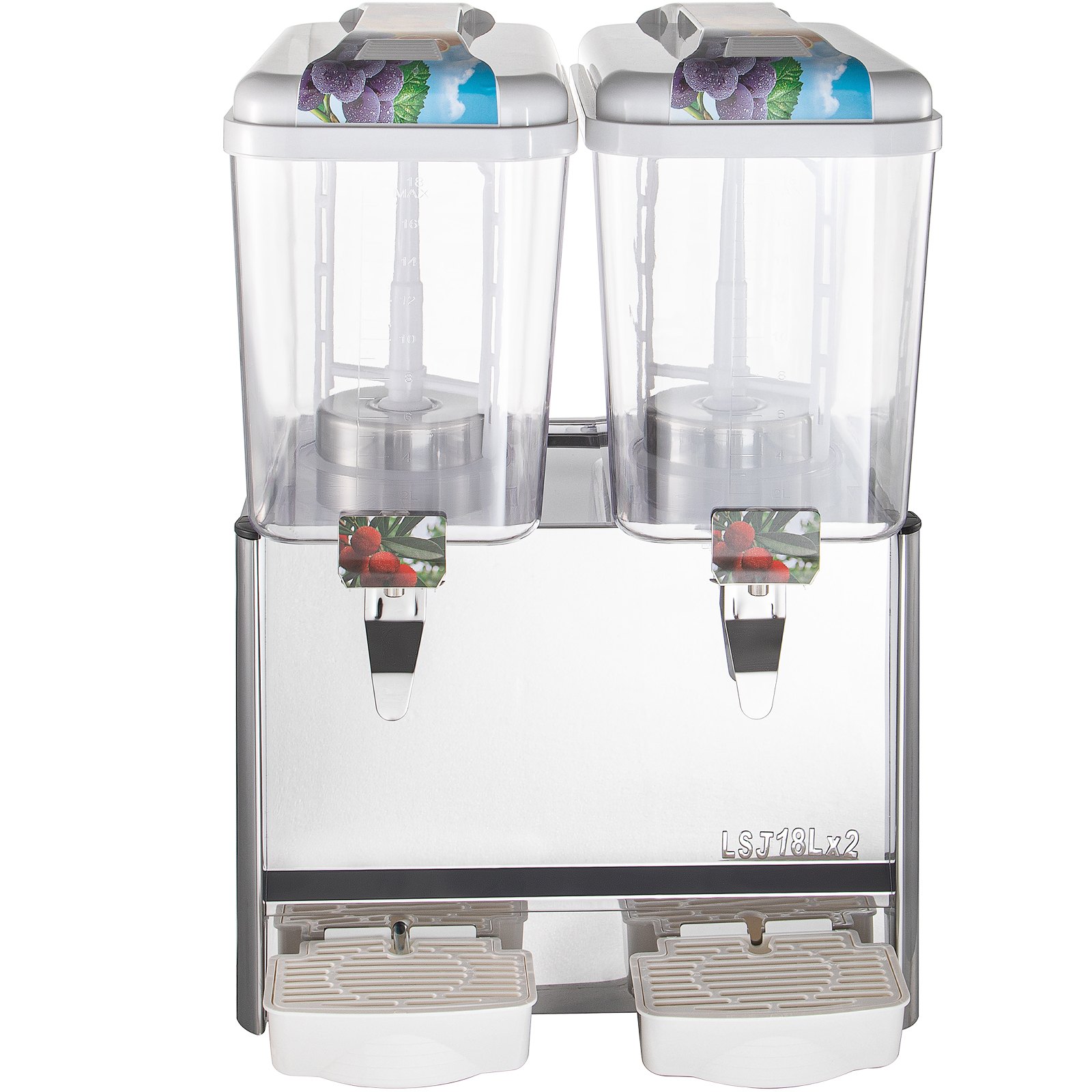 Dispensadores Comercial de Bebidas Fríos, de Acero Inoxidable, 18L x 2 Tanques
