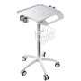 VEVOR Carro Médico Carga 30 kg Carro Auxiliar con 5 Ruedas Altura Ajustable, Organizador Móvil para Laboratorio Hospital Clínica, con 1 Cesta, Tablero de Acero al Carbono, Kit Completo de Instalación