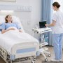 VEVOR Carro Médico con Ruedas Carga 30 kg Carro Auxiliar Altura Ajustable, Organizador Móvil para Laboratorio, Clínica, Hospital, con 2 Bandejas de Almacenamiento, 1 Cesta, Tablero de Acero al Carbono