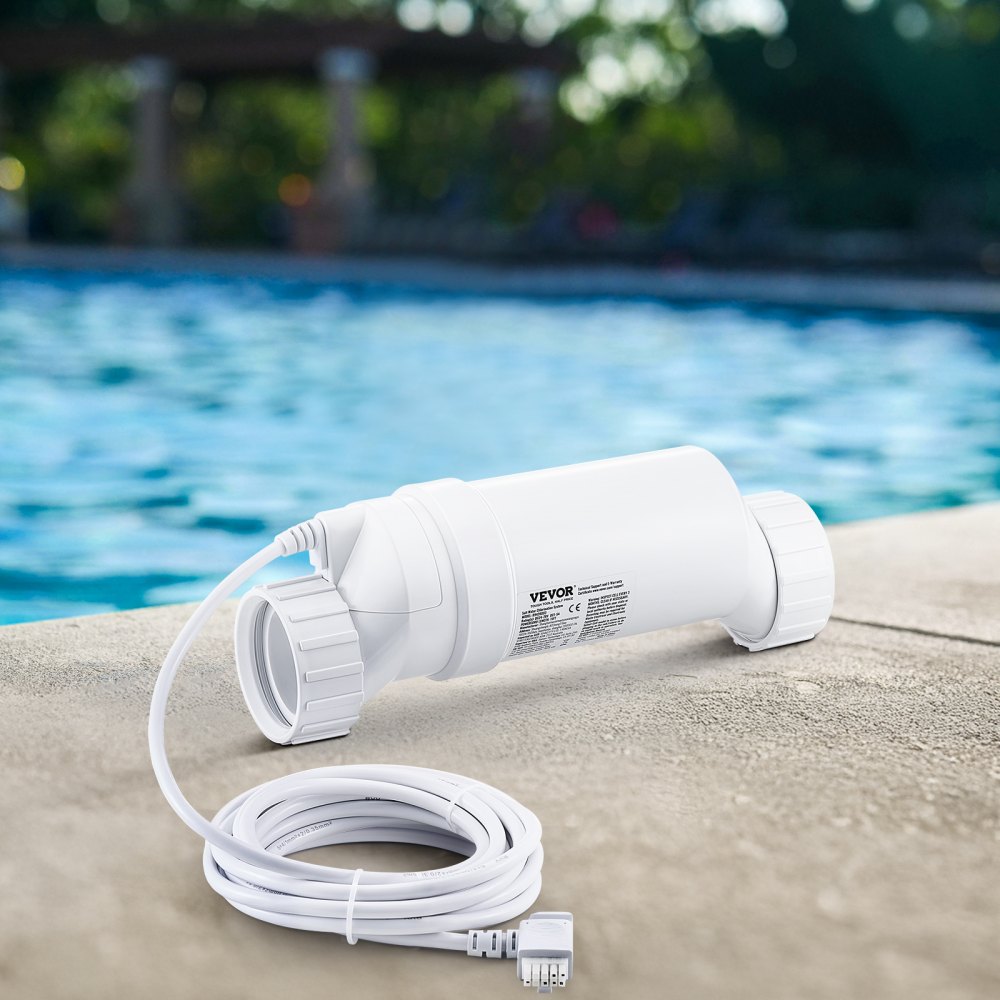 VEVOR Saltwater Chlorinator System, Pool Chlorination Cell compatible with Hayward W3T-Cell-15 (T15), Pool Cell Saltwater System for In-Ground Swimming Pools up to 40,000 Gal, 4.6 m Power Cable