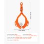 VEVOR Forestry Grapple 812-914 mm, Lifting Grapple with 4 Claws, Rotating Steel Log Grapple, Drag Grapple with 1500 kg Load Capacity, Serrated Claw Design, Log Grab, Packing Grapple, Hook Grapple for Trucks and Carts