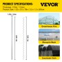 VEVOR Spring Wire and Locking Channel, 2m Spring Lock and U-Channel Package for Greenhouses, 30 x PE-Coated Spring Wire and Aluminum Channel, Plastic Polyfilm or Shade Cloth Fastening