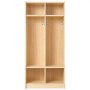 VEVOR Armario de Abrigos para Niños 2 Secciones, Organizador de Madera con 4 Ganchos, Armario con 4 Cubículos de Almacenamiento para Hogar, Guardería, Escuela, Preescolar, 114,7 x 31,7 x 90,8 cm