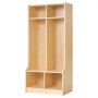 VEVOR Armario de Abrigos para Niños 2 Secciones, Organizador de Madera con 4 Ganchos, Armario con 4 Cubículos de Almacenamiento para Hogar, Guardería, Escuela, Preescolar, 114,7 x 31,7 x 90,8 cm