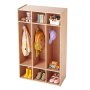 VEVOR Armario de Abrigos para Niños 3 Secciones, Organizador de Madera con 6 Ganchos, Armario con 6 Cubículos de Almacenamiento para Hogar, Guardería, Escuela, Preescolar, 69,8 x 31,5 x 116 cm