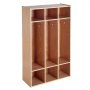 VEVOR Armario de Abrigos para Niños 3 Secciones, Organizador de Madera con 6 Ganchos, Armario con 6 Cubículos de Almacenamiento para Hogar, Guardería, Escuela, Preescolar, 69,8 x 31,5 x 116 cm