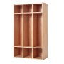 VEVOR Armario de Abrigos para Niños 3 Secciones, Organizador de Madera con 6 Ganchos, Armario con 6 Cubículos de Almacenamiento para Hogar, Guardería, Escuela, Preescolar, 69,8 x 31,5 x 116 cm